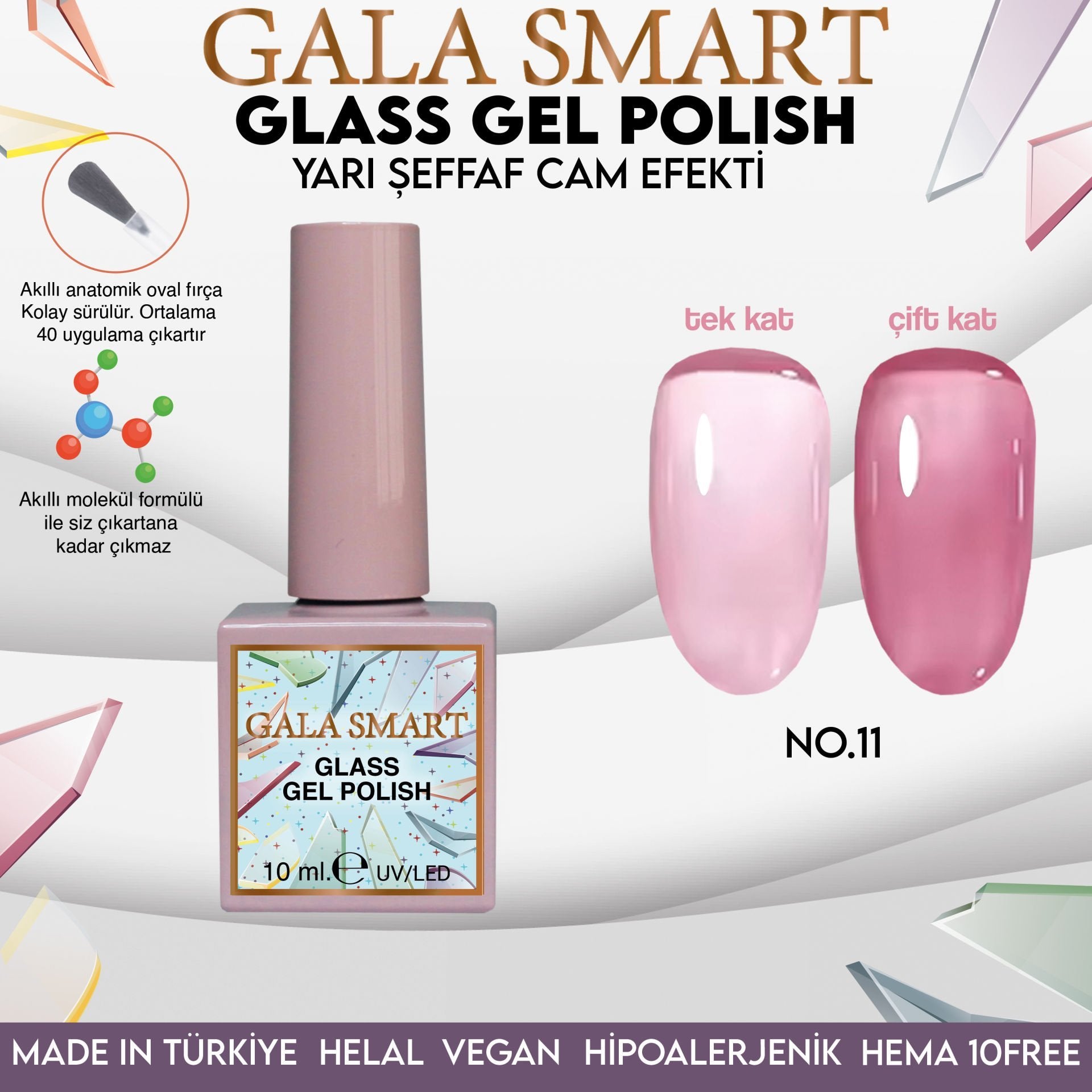 Glass Kalıcı Oje  10 mle NO:11