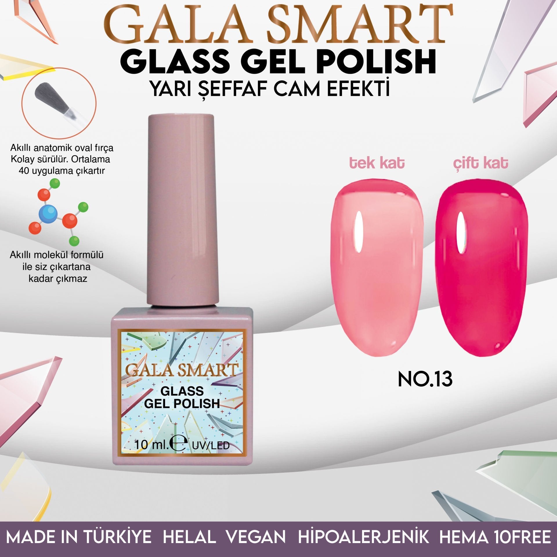 Glass Kalıcı Oje 10 mle NO:13