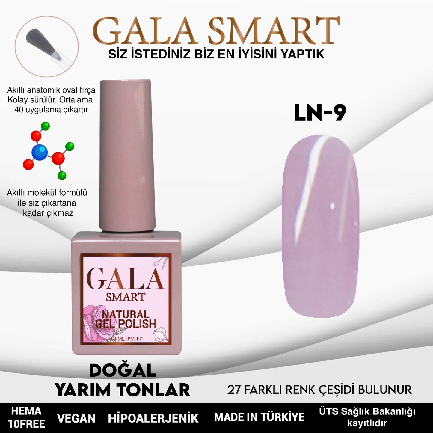 Gala Smart Natural Kalıcı Oje 10 mle LN9