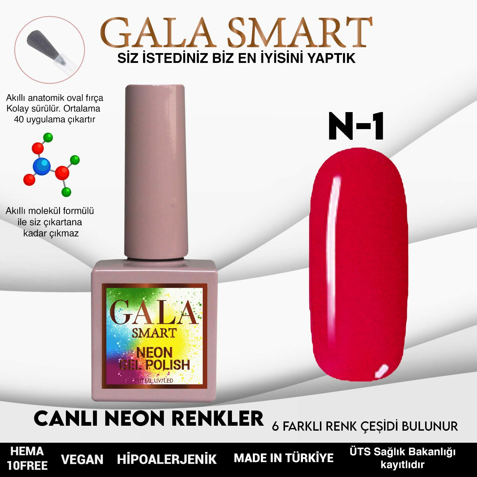 Gala Smart - Neon Kalıcı Oje - N-1