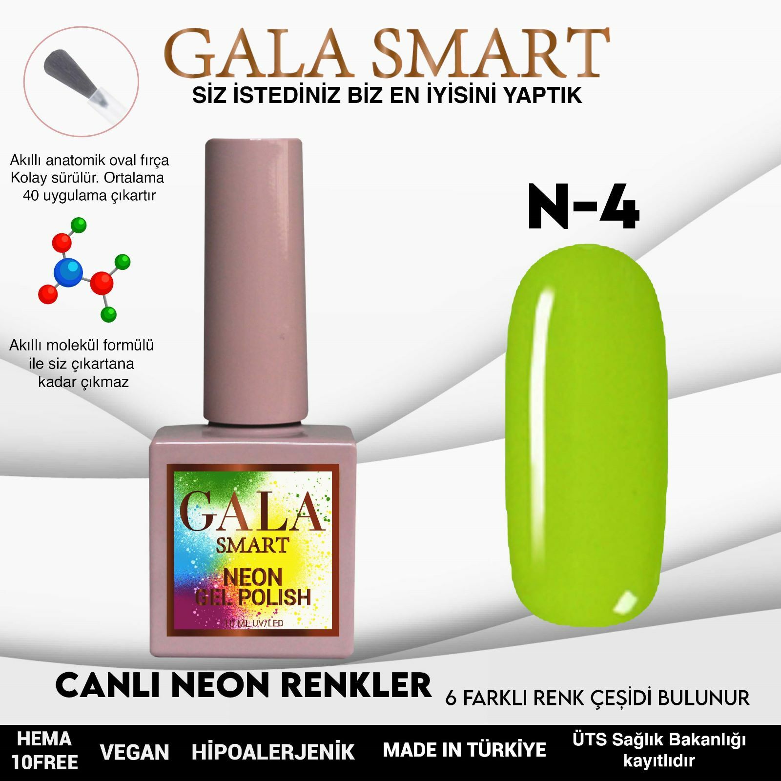 Gala Smart  - Neon Kalıcı Oje - N-4