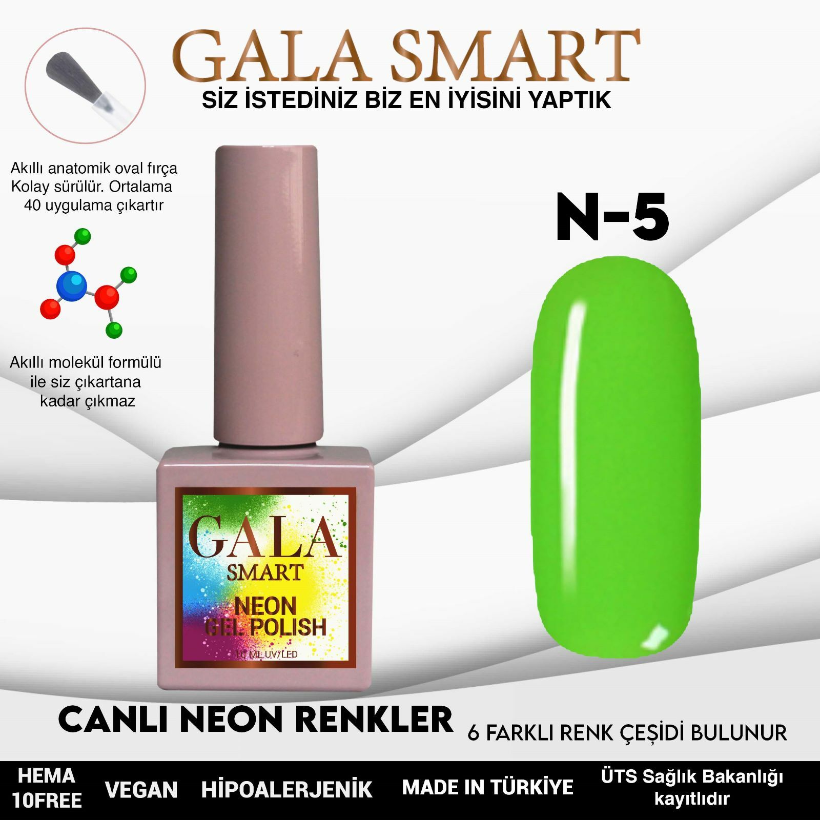 Gala Smart - Neon Kalıcı Oje - N-5