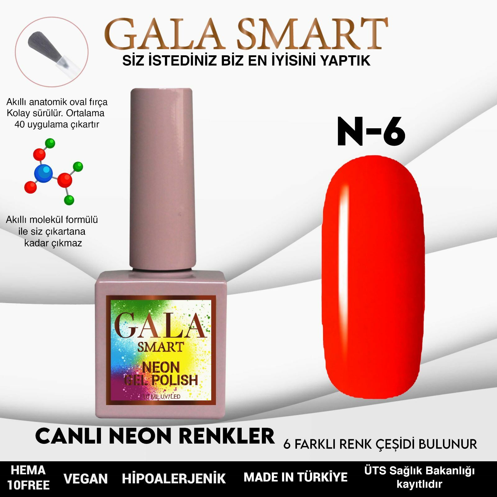 Gala Smart - Neon Kalıcı Oje - N-6