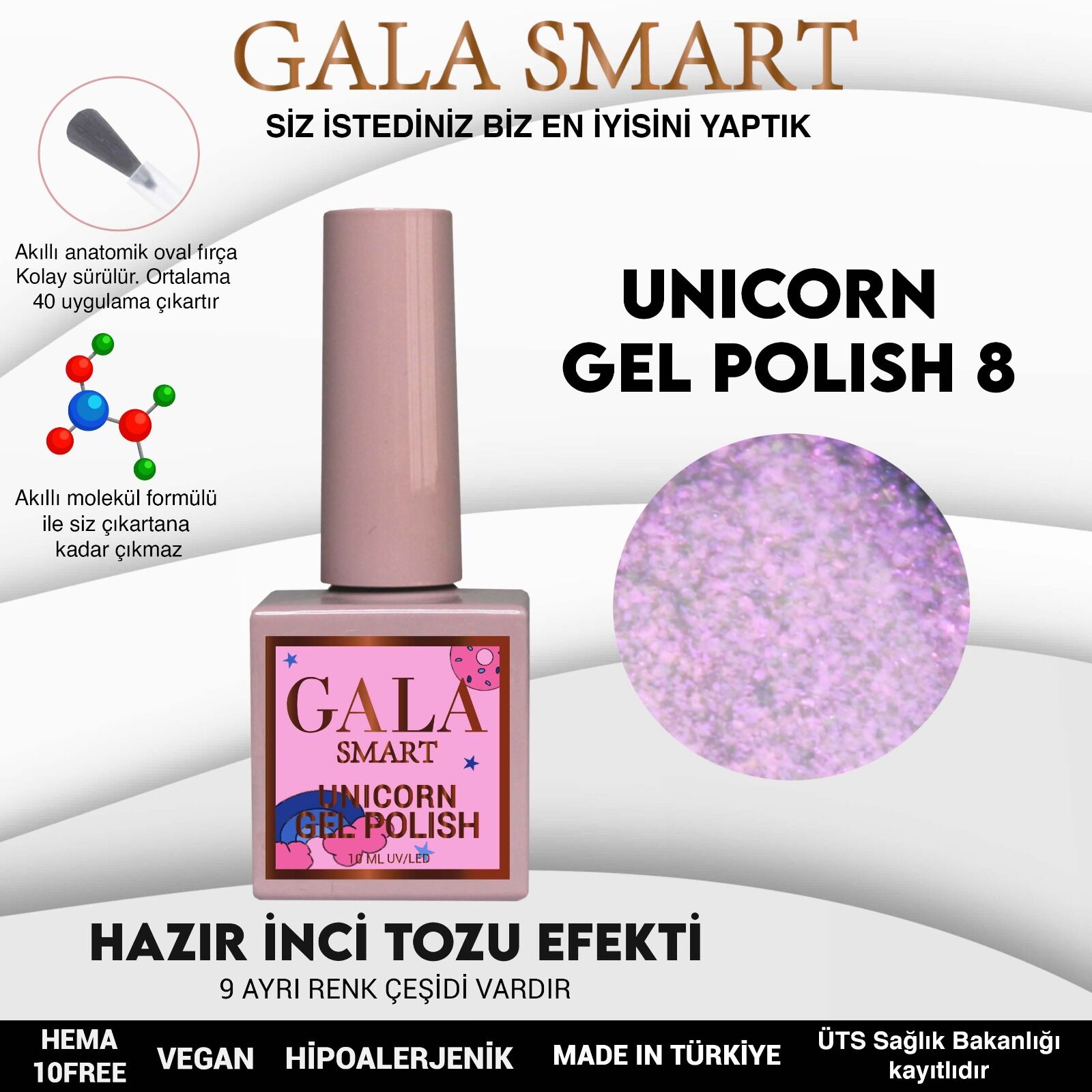 Gala Smart - Unicorn Kalıcı Oje - U8