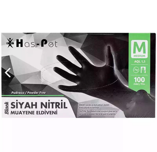 Siyah Nitril Eldiven Medium