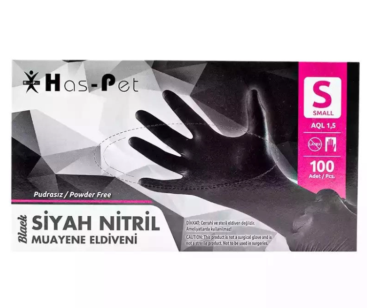 Siyah Nitril Eldiven Small