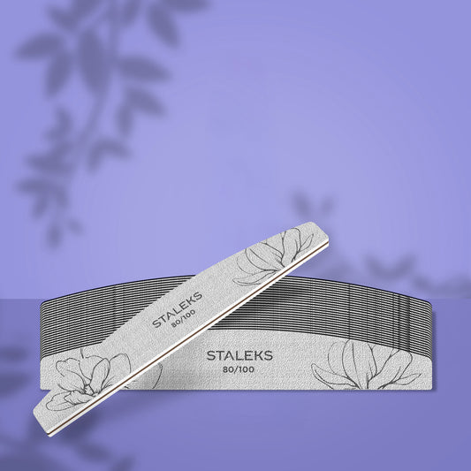 Staleks Pro Expert 40 Yarım Ay Kağıt Tırnak Törpüsü 80/100 Grit (25 Adet)
