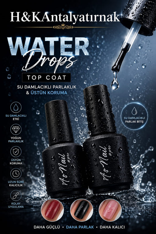 water drops su damlacıklı top coat ikisi bir arada