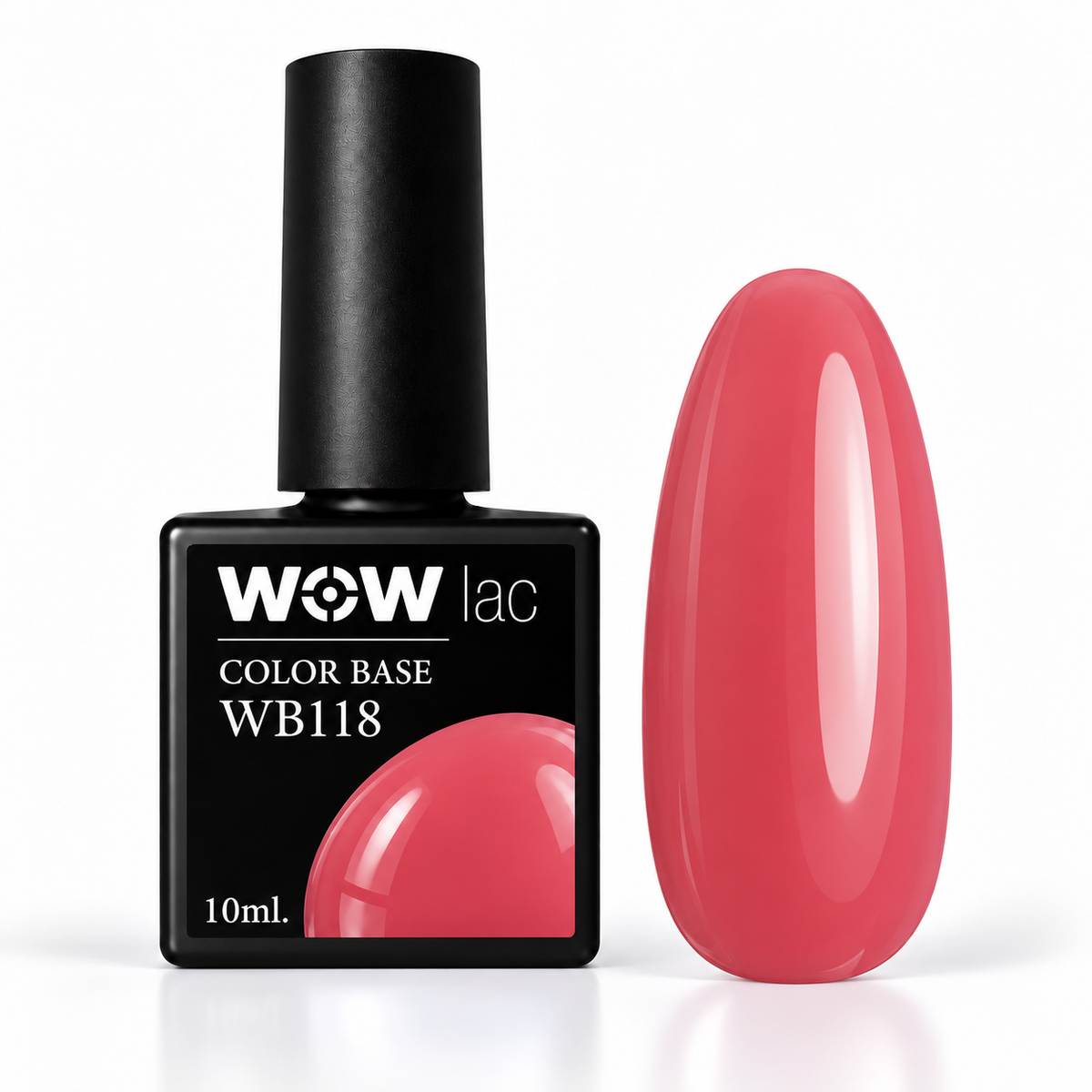 Wowlack Renkli Base Coat WB118 şişe ve renk örneği