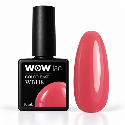 Wowlack Renkli Base Coat WB118 şişe ve renk örneği