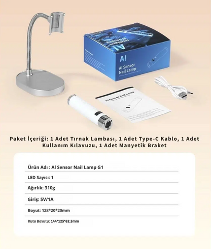 Sensörlü Fener Tipi UV/LED Tırnak Lambası - Görsel 3
